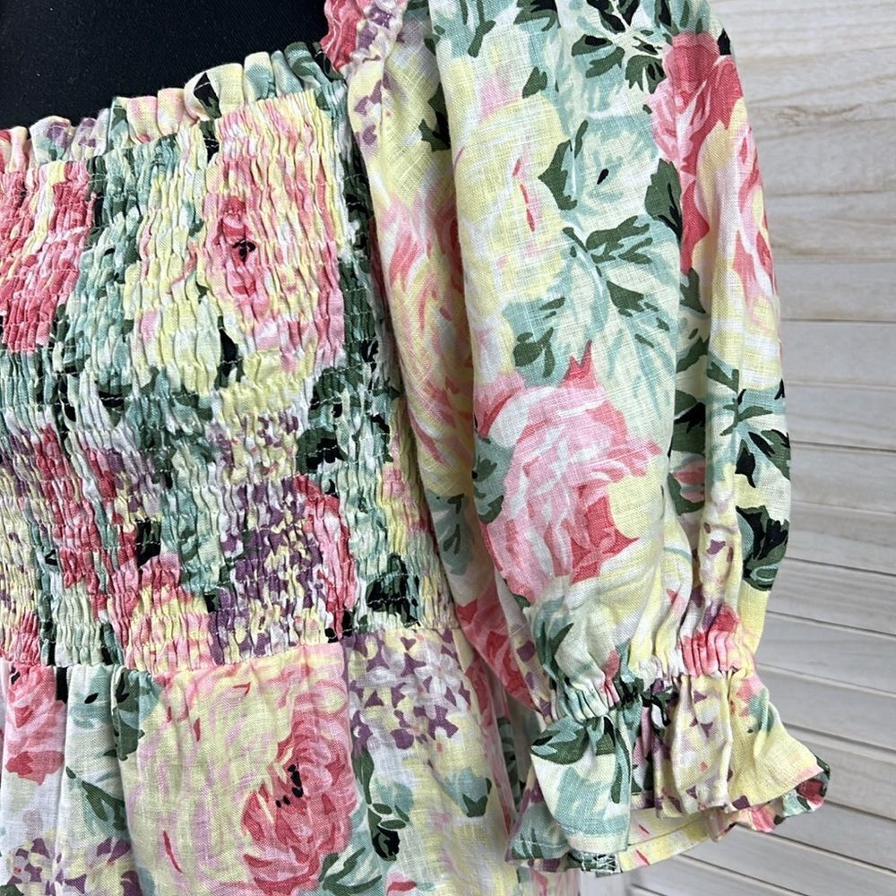 Faithful The Brand De Christian Venissa Floral Linen Midi Dress 6 - Picture 6 of 14